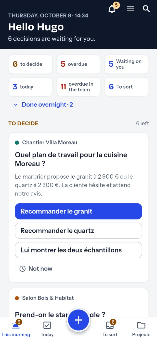 The same screen on a phone.
