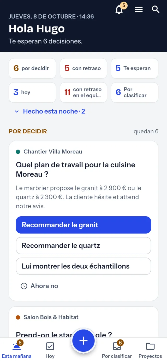 La misma pantalla en un teléfono.